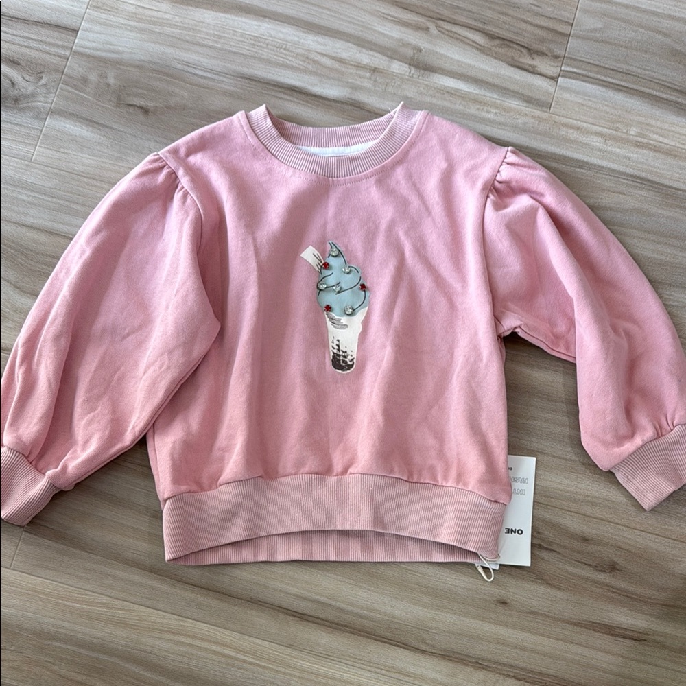 Pink JINRO Sweatshirt with Ice Cream Graphic